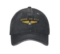 RRCRUHG Gorra de béisbol clásica Custom Born To Fly Flight Pilot Hombres Unisex Flying Aviation Spring Snapback Ajustable Deportivo Ajuste Algodón Sombrero
