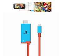 RREAKA Dock para Nintendo Switch OLED - Adaptador 2 en 1 con cable HDMI 4K, carga USB-C 100W, estación de carga portátil para viajes, Samsung Dex S23, MacBook