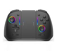 RREAKA Switch Controller for Nintendo Switch/OLED, Wireless Switch Pro Controller for Joycon, Handheld Switch Grip Remote with 8 RGB Colors, Adjustable Turbo, Dual Motor Vibration, Back Button
