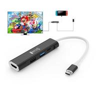 RREAKA Switch Dock para Nintendo Switch 2/1/OLED, adaptador de TV 4 en 1 con HDMI 4K60Hz, puerto USB 3.0, carga tipo C de 100 W, estación de acoplamiento portátil de viaje, para Samsung Dex, MacBook