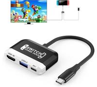 RREAKA Switch Dock para Nintendo Switch OLED, adaptador de TV 3 en 1 con HDMI 4K, puerto USB 3.0, carga tipo C de 100 W, estación de acoplamiento portátil de viaje, para Samsung Dex S24, MacBook