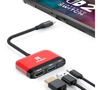 RREAKA Switch Dock para Nintendo Switch OLED, adaptador de TV 3 en 1 con HDMI 4K, puerto USB 3.0, carga tipo C de 100 W, estación de acoplamiento portátil de viaje, para Samsung Dex S24, MacBook