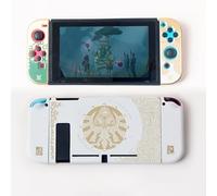 RREAKA Switch Zelda Case, Zelda Tears of The Kingdom Switch Protective Case, Portable Hard Shell Switch Accessory Case for Joy con and Console, Dockable White Case for Nintendo Switch