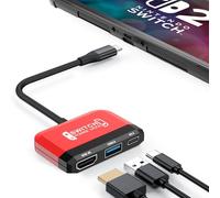 RREAKA Switch2 TV Dock for Nintendo Switch 1&2, 3 in 1 Switch TV Adapter with 4K HDMI, USB 3.0 Port, Type C 100W Charging, Portable Switch Docking Station Travel, for Samsung Dex S24, MacBook