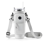 RRegeny Bolsa de transporte para botellas de agua con correa para Stanley Cup de 40 onzas, soporte cruzado de neopreno para botella de agua con correa de hombro ajustable y correa de mano para