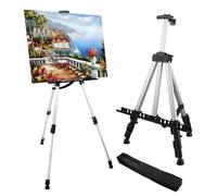 RRFTOK - Caballete de arte para pintura y carteles, trípode de metal de aluminio de 66 pulgadas, caballetes portátiles ajustables para exhibición, soporte de lona para mesa de dibujo para artistas