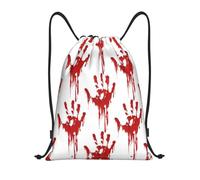 RRhgipp Bloody Handprints - Mochila con cordón para deportes, gimnasio, bolsillo resistente al agua, bolsa de cuerda para mujeres y hombres, Black, S, Clásico