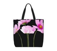 RRhgipp Bolsa de lona con flores de hojas rosadas, bolsa de tela, bolsa de compras, bolsa plegable para bolso de compras