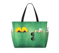 RRhgipp Bolsa de lona con textura curva verde, bolsillo externo, bolsa de compras para comestibles, cierre de cremallera superior, esencial para uso diario
