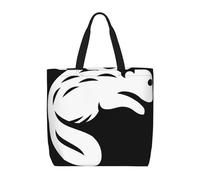 RRhgipp Bolsa de lona de castor negro, bolsa de tela plegable para la compra