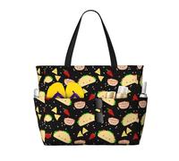 RRhgipp Bolsa de lona para fiesta de martes, bolsillo externo, bolsa de compras con cierre de cremallera superior, esencial para uso diario