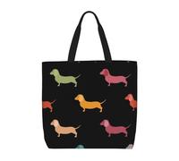 RRhgipp Bolsa de lona para la compra con diseño de perros salchicha