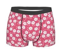 RRhgipp Calzoncillos tipo bóxer para hombre, con textura de flores, color rosa, paquete de ropa interior fresca y transpirable que absorbe la humedad, no se sube, regalo, Negro, S