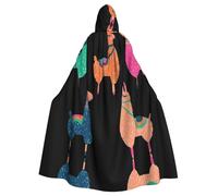 RRhgipp Capa larga con capucha de dibujos animados de llama, parca, vampiro, bruja, carnaval, Halloween, disfraz de mago, 58 pulgadas