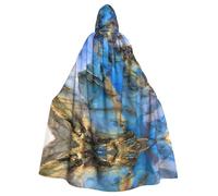 RRhgipp Capa larga con capucha de piedra lunar arcoíris, disfraz de bruja, vampiro, carnaval, Halloween, mago, 58 pulgadas