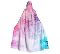RRhgipp Capa larga con capucha para adultos, diseño de mármol pastel, rosa, azul, morado, unisex, capa larga con capucha, disfraz de bruja de vampiro, regalo de 59 pulgadas