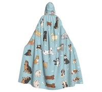 RRhgipp Capa larga con capucha para cachorro, disfraz de bruja, vampiro, bruja, carnaval, Halloween, 58 pulgadas