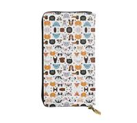 RRhgipp Carteras de gato y perro Bulldog Beagle Labrador para mujer, con bloqueo RFID, de piel, largo tarjetero, teléfono, bolso de viaje, regalos