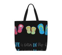 RRhgipp Chanclas de caligrafía para zapatos de playa, bolsa de lona de tela, bolsa de compras, bolsa de tela, bolsas plegables para bolso de compras