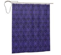 RRhgipp Cortina de ducha de lino con diseño de mansión embrujada, 152 x 183 cm, tela de baño, 12 ganchos