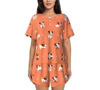 RRhgipp Dog With Big Bones - Conjunto de pijama de 2 piezas para mujer, manga corta, pantalones estampados, conjuntos de pijama para descansar, Negro, XL