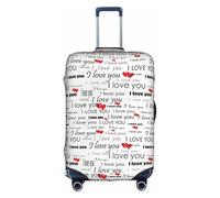 Rrhgipp Funda protectora lavable para maleta, con texto en inglés "I Love You Words with Hearts", funda elástica para viaje, White, L