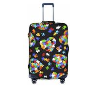RRhgipp Funda protectora lavable para maleta, diseño de rompecabezas de concienciación sobre el autismo, funda elástica de viaje, funda protectora para maleta, funda protectora de maleta, White, S