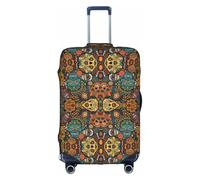 Rrhgipp Funda protectora para maleta, lavable, con diseño de calaveras de azúcar coloridas, funda elástica para viaje, White, S