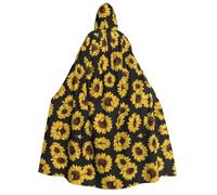 RRhgipp Golden Sunflowers - Capa larga con capucha unisex para adultos, capa de vampiro, bruja, disfraz de regalo de 59 pulgadas
