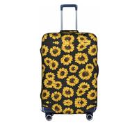Rrhgipp Golden Sunflowers - Funda protectora lavable para maleta, funda elástica para viaje, White, L