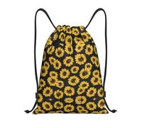 RRhgipp Golden Sunflowers - Mochila deportiva con cordón y bolsillo resistente al agua para mujeres y hombres, escuela, Black, M, Clásico