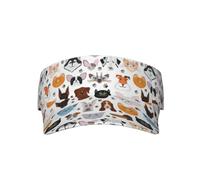 RRhgipp Gorra deportiva unisex con diseño de dibujos animados de gato y perro, ajustable, protección UV, para playa, piscina, golf, tenis, adulto, color negro