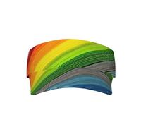 RRhgipp Gorra deportiva unisex con diseño de rayas de color arcoíris, ajustable, protección UV, para playa, piscina, golf, tenis, adulto