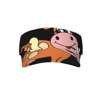 RRhgipp Gorra deportiva unisex con diseño de vaca de dibujos animados, ajustable, protección UV, para playa, piscina, golf, tenis, adulto, color negro