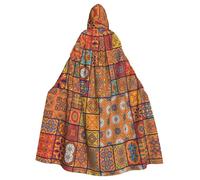 RRhgipp Grupo de disfraz marroquí geométrico con capucha, capa larga de la parca, vampiro, bruja, carnaval, Halloween, mago, 58 pulgadas