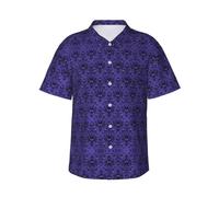 RRhgipp Haunted Mansion - Camisa hawaiana para hombre, playa, vacaciones, verano, manga corta, con botones, estilo casual, Negro, M