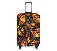 Rrhgipp Heaps of Orange Monarch Butterflies - Funda protectora lavable para maleta, funda elástica de viaje, White, L
