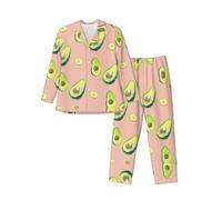 Rrhgipp Many Avocado Images - Conjunto de pijama para hombre, ropa de descanso, ropa de dormir, conjunto de pijama de invierno, regalo de San Valentín, Año Nuevo, Negro, XL