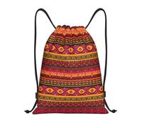RRhgipp Mexican Folk Art Boho - Mochila con cordón para deportes, gimnasio, bolsa de bolsillo, resistente al agua, bolsa de cuerda, para mujeres y hombres, Black, S, Clásico