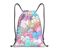 RRhgipp Mochila con cordón de corazón colorido para deportes, gimnasio, bolsa de bolsillo, resistente al agua, bolsa de cuerda para mujeres y hombres, Black, S, Clásico