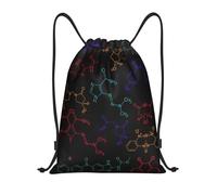 RRhgipp Mochila con cordón de fórmula de color, para deportes, gimnasio, bolsa de bolsillo, resistente al agua, para mujeres y hombres, escuela, Black, S, Clásico