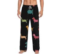 RRhgipp Pantalones de pijama para hombre, diseño de perro salchicha, ultrasuaves, pantalones de pijama atléticos con bolsillos, regalo, blanco, S