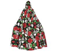 RRhgipp Skulls And Roses - Capa larga con capucha para adultos, unisex, capa larga con capucha, disfraz de bruja de vampiro, regalo de 59 pulgadas