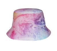 RRhgipp Sombrero de pescador colorido de mármol pastel, rosa, azul, morado, sombrero de sol, primavera, playa, golf, pesca, diversión al aire libre, vacaciones, hombres y mujeres, gorra de sol para