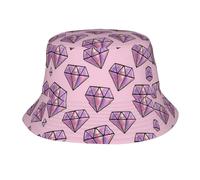 RRhgipp Sombrero de pescador con patrón de diamante rosa, sombrero de sol, primavera, playa, golf, pesca, diversión al aire libre, vacaciones, hombres y mujeres, gorra de sol para senderismo