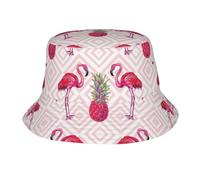 RRhgipp Sombrero de pescador rosa con diseño de flamenco, piña, sombrero de sol, primavera, playa, golf, pesca, diversión al aire libre, vacaciones, hombres y mujeres, gorra de sol para senderismo