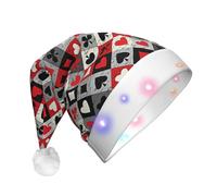 RRhgipp Sombreros de Navidad LED con patrón de rombos a cuadros para adultos, muñeco de nieve, Navidad, Papá Noel, regalo de Navidad