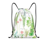 RRhgipp Springtime Herb Garden - Mochila deportiva con cordón para gimnasio, bolsa de bolsillo, resistente al agua, bolsa de cuerda para mujeres y hombres, Black, S, Clásico