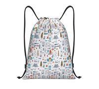 RRhgipp The Nature Wildlands - Mochila con cordón para actividades deportivas, gimnasio, bolsillo resistente al agua, bolsa de cuerda, para mujeres y hombres, Black, S, Clásico