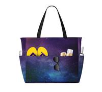 RRhgipp Universe With Stars Galaxy Interstellar - Bolsa de lona con bolsillo externo, bolsa de compras con cierre de cremallera superior, esencial para uso diario